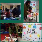 Mixing colours : kindergarten